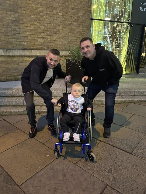 Darts stars Chris Dobey and Nathan Aspinall also visited Hunter Parker