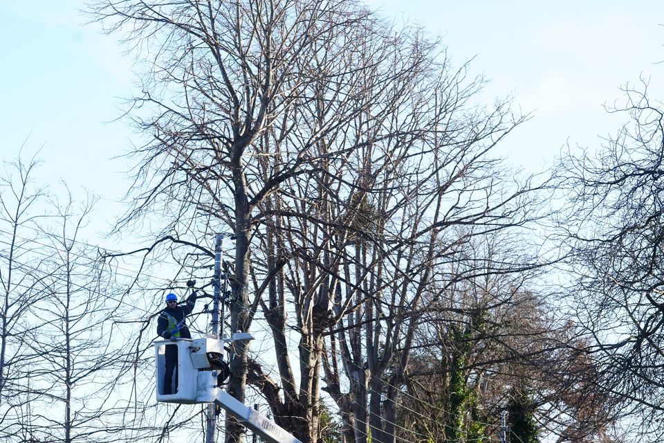 Crews working to restore power after Storm Eowyn (Brian Lawless/PA)