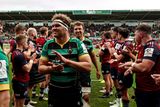 thumbnail: Northampton Saints' Angus Scott-Young applauds the fans after the game