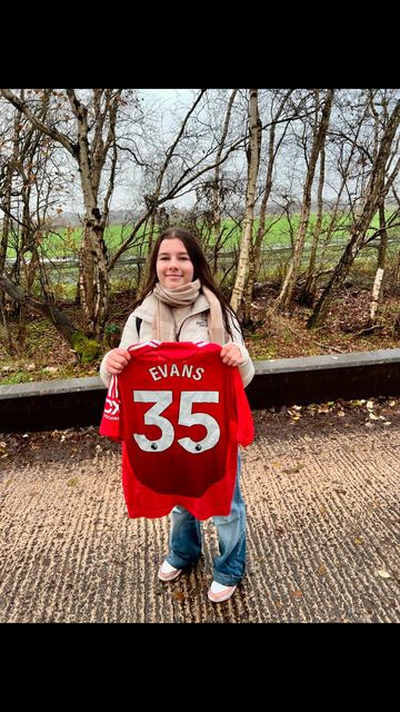 Ava pictured with the signed jersey