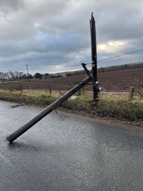 Residents were warned to prepare for power cuts, with the weather causing damage to power lines (Jonathan McCambridge/PA)