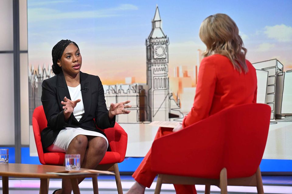 Kemi Badenoch was asked about the deal on the BBC’s Sunday With Laura Kuenssberg programme (Jeff Overs/BBC/PA)