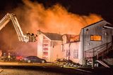 thumbnail: Firefighters battle the blaze at Carrickfergus Sailing Club last night