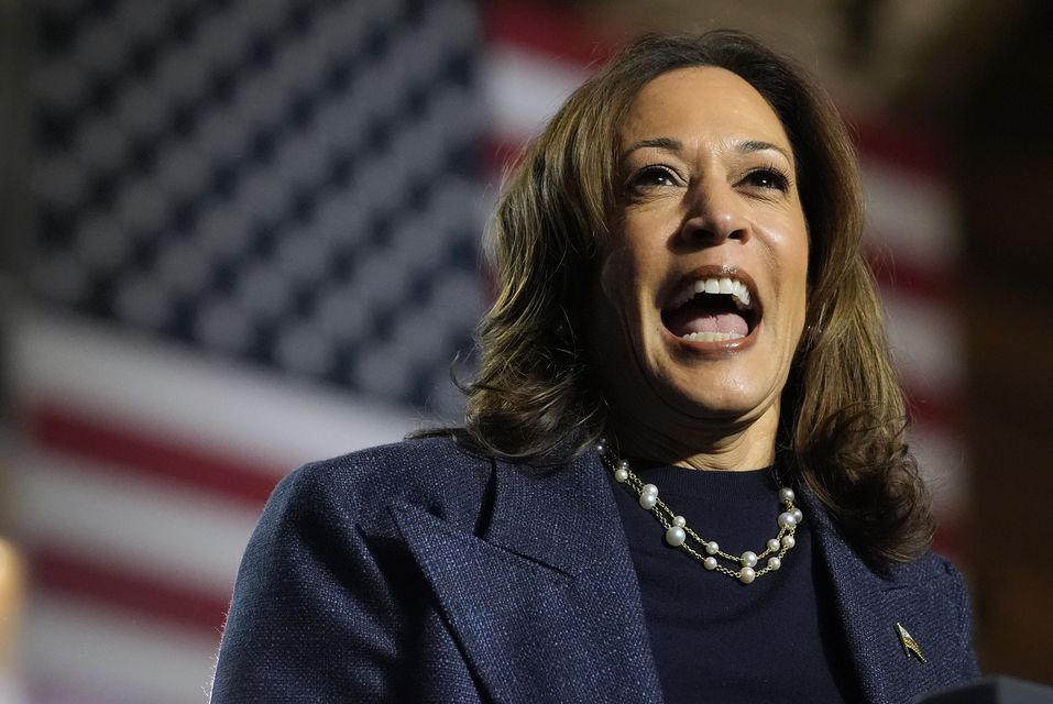 Democratic presidential nominee Vice President Kamala Harris spoke at Michigan State University on Sunday (AP)