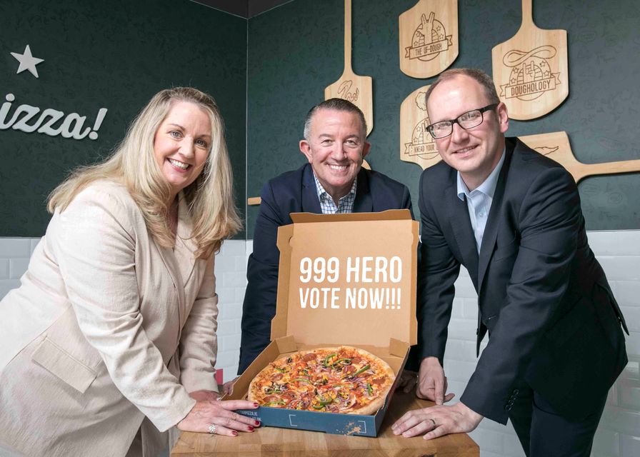 999 HERO: (l-r) Four Star Pizza Director of Operations Ciara Kellett, CEO Colin Hughes and Director of Marketing Sean Scott are calling on the Northern Ireland public to nominate members of the emergency services that they feel have gone above and beyond the call of duty in their job. The ‘call to action’ comes on the back of the pizza chain’s sponsorship of the prestigious 999 Hero award at this year's Spirit of Northern Ireland Awards, an annual event that honours inspirational people from across Northern Ireland.  To nominate a member of the emergency services for the 999 Hero Award, sponsored by Four Star Pizza, send an email to  spiritofniawards@sundaylife.co.uk, providing some information on the person(s) they are nominating and why they deserve to win. Closing date for nominations is Sunday May 12, 2024.