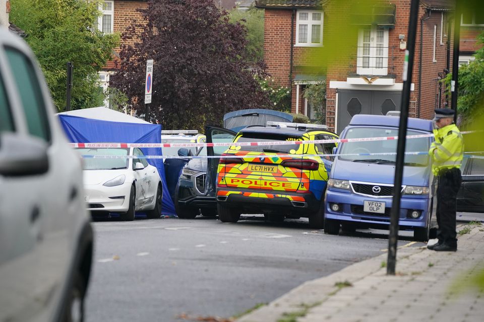 The scene in Kirkstall Gardens, Streatham Hill (Jonathan Brady/PA)