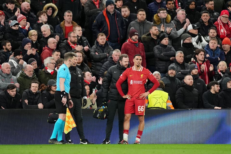 Trent Alexander-Arnold faces a long lay-off (Martin Rickett/PA)