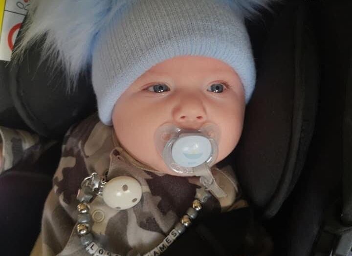 Logan James McCartney at three months old