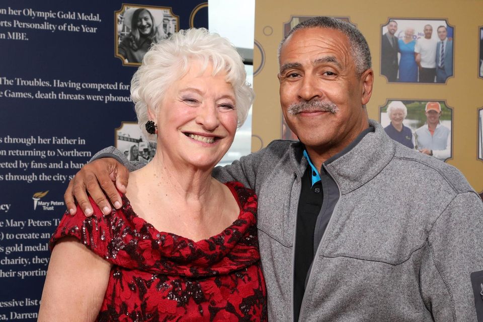Daley Thompson with Lady Mary Peters