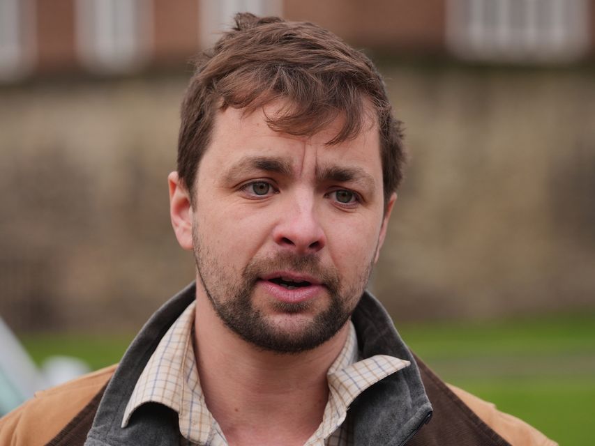 Farmer Henry Graham joined the protest (Jonathan Brady/PA)