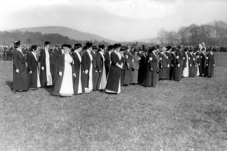 ULSTER VOLUNTEER FORCE: U.V.F. 1913.The Women of Ulster. A detachment of nurses, which includes many of the leading Ulster ladies of that period, all specially trained.
