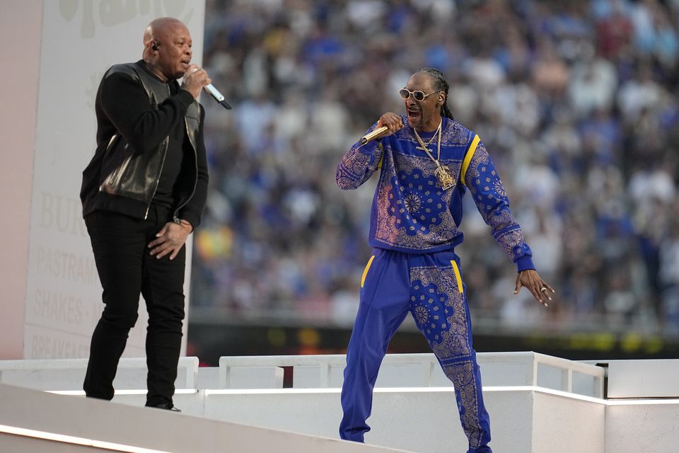 Super Bowl half-time show: Dr Dre joined by all-star cast of hip