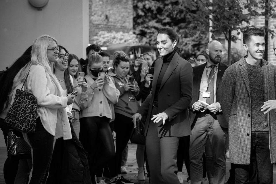 Prince William and Kate Middleton meet Ulster University students at Ulster University's Magee campus