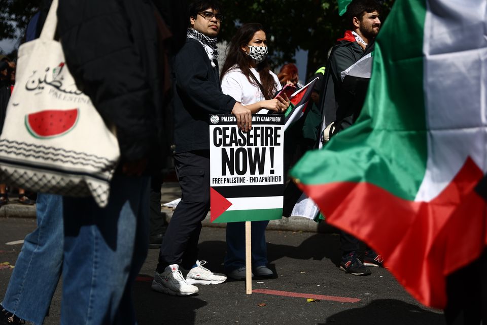 People have shown solidarity with the Palestinian people in the UK (Tejas Sandhu/PA)