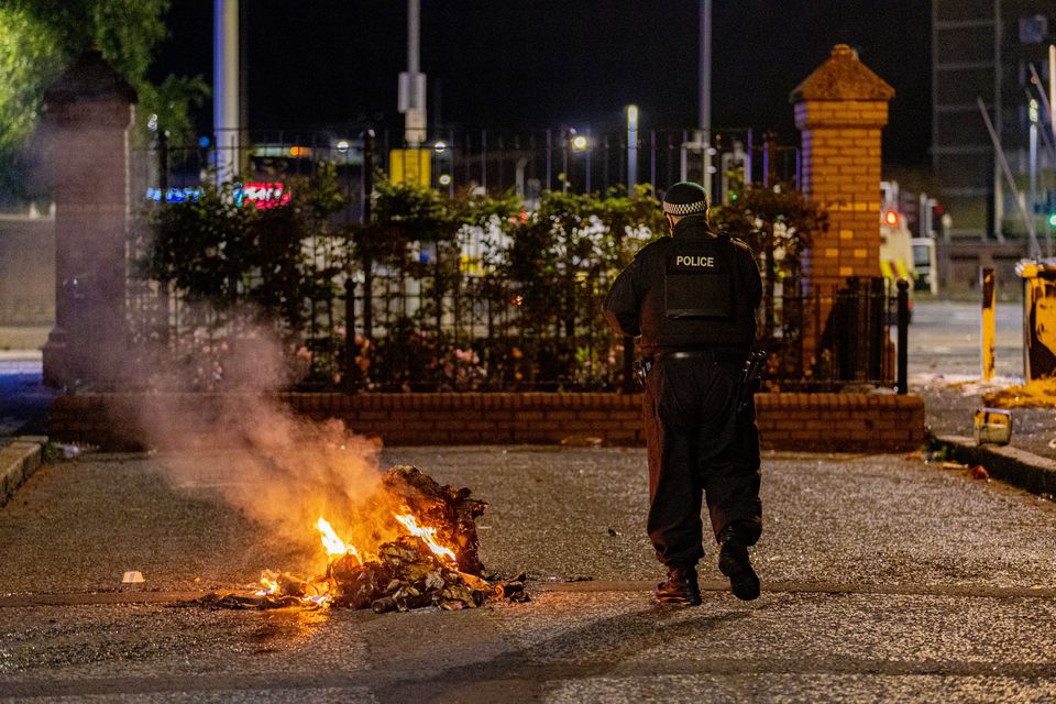 Police deal with disorder on Broadway Roundabout close to the Village area of South Belfast on July 16th 2024 (Photo by Kevin Scott)
