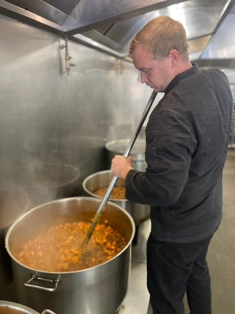 Ben Cottam has been working in Calais since July on a volunteer visa, managing the kitchen operations for Refugee Community Kitchen (Refugee Community Kitchen/PA)