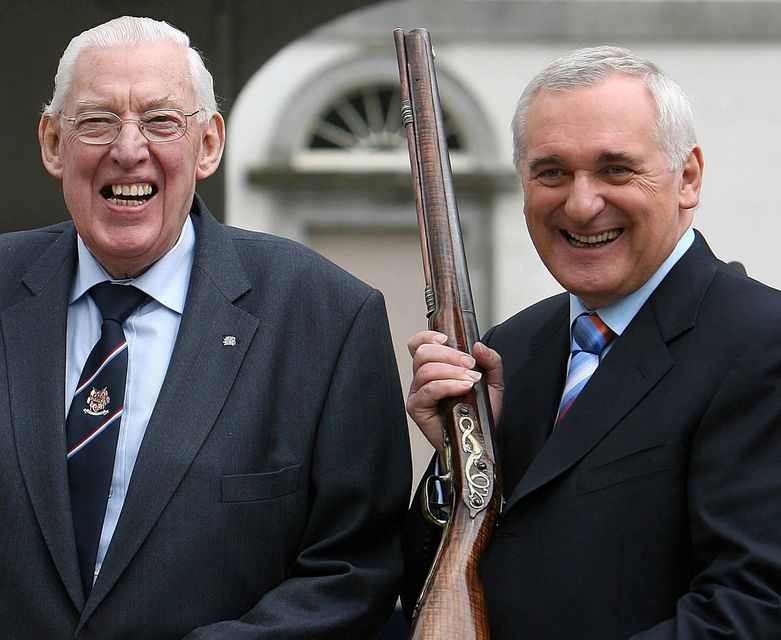 Ian Paisley and Bertie Ahern during their 2007 visit to the Battle of the Boyne site in Co Meath. Photo: PA