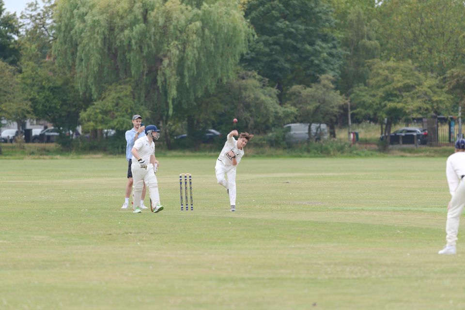 Tom Dunn bowled the first bowl for his team after running 24.5km (Nick Dunn/PA)