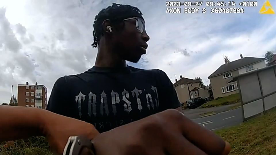 Police bodycam footage of the moment Hassan Sentamu was arrested (Met Police/PA)