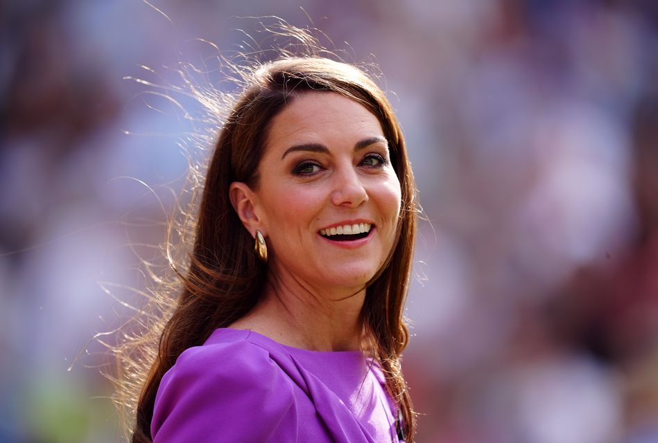 The Princess of Wales during the trophy presentation for the Gentlemen’s Singles at Wimbledon last weekend (Mike Egerton/PA)