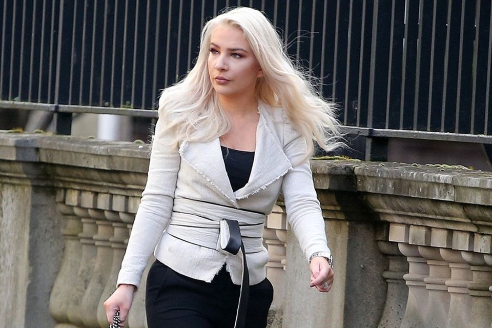 Model Laura Lacole pictured entering the High Court in Belfast where she was attending the Court of Appeal regarding her Humanist wedding.