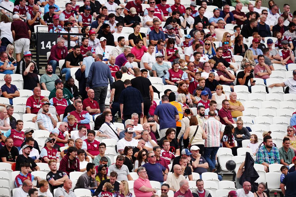 West Ham United fans leave their seats early (Mike Egerton, PA)