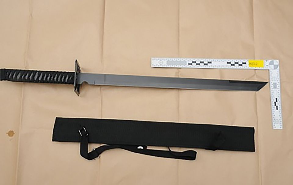 Ninja swords like these are set to be banned by the Government (Suffolk Police/PA)