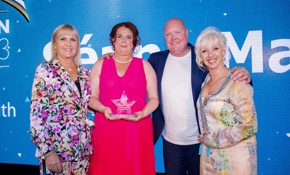 Séana at our awards show last year with, from left, the PHA's Professor Nichola Rooney, Emmerdale actor Dominic Brunt and Debbie McGee (Photo by Kevin Scott for Sunday Life)