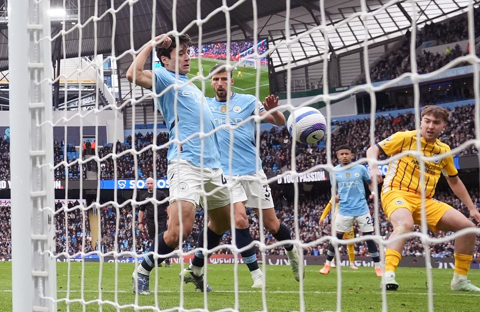 Abdukodir Khusanov’s own goal was another setback for Manchester City (Martin Rickett/PA)