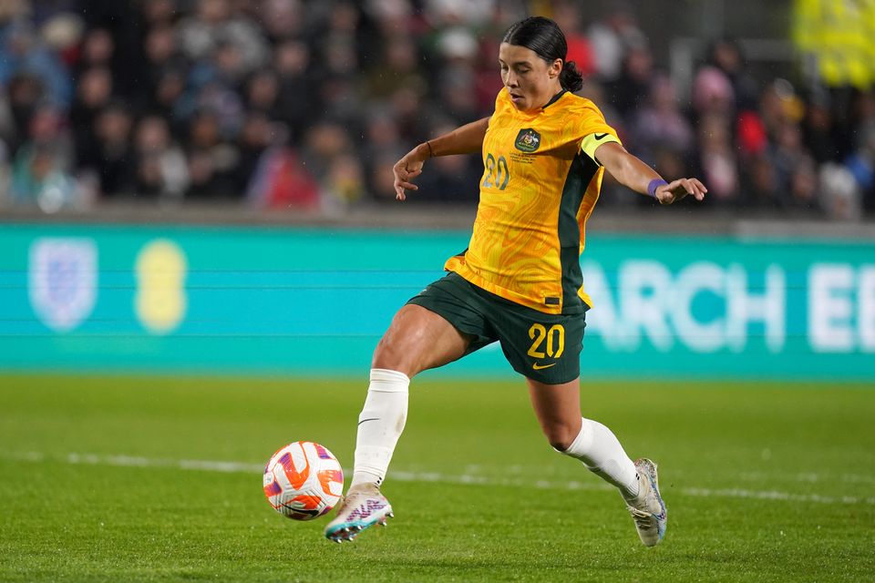 Sam Kerr playing for Australia (Adam Davy/PA)