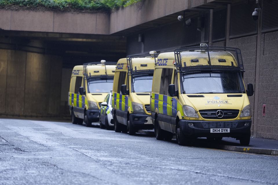 There was a heavy police presence outside Liverpool Crown Court for Axel Rudakubana’s appearance (Peter Byrne/PA)