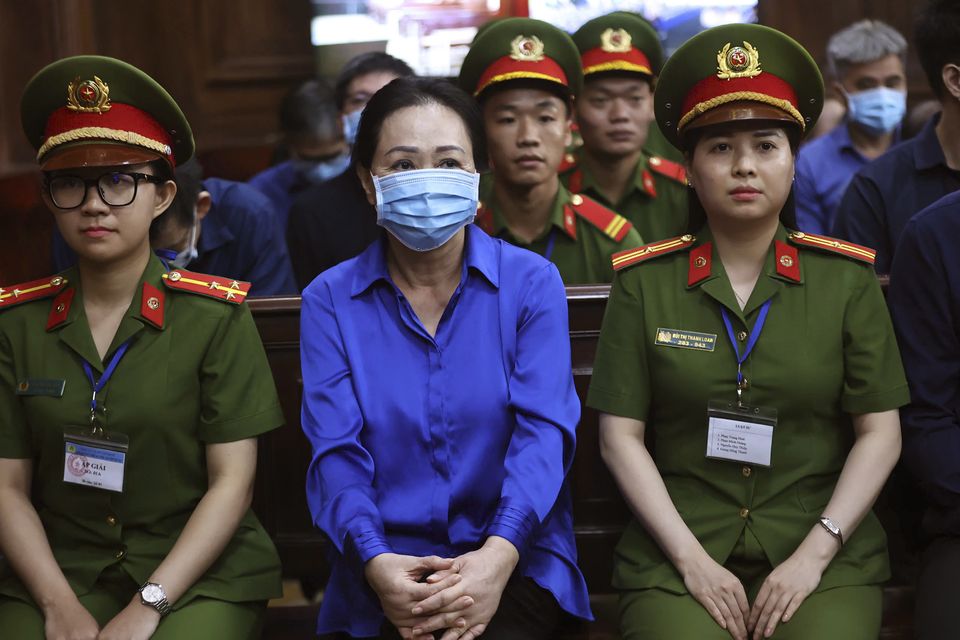 It is not known if Truong My Lan, centre, will appeal the verdict (Quynh Tran/VnExpress via AP)