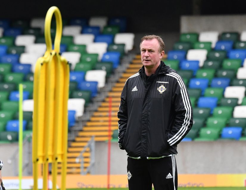 PACEMAKER BELFAST  26/05/2016
Northern Ireland Manager Michael O'Neill  during this afternoons training session at the National Stadium. The team play Belarus tomorrow evening before they head to the Euros in France.
PHOTO COLM LENAGHAN/PACEMAKER PRESS