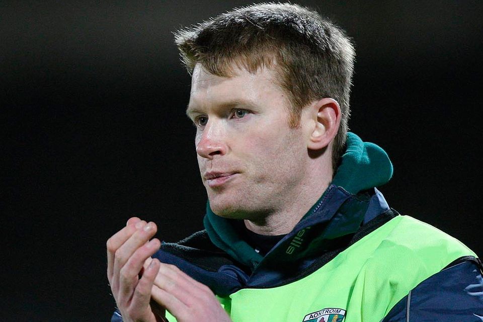 Jody Gormley during his time as Antrim manager, where he won the Tommy Murphy Cup in 2008