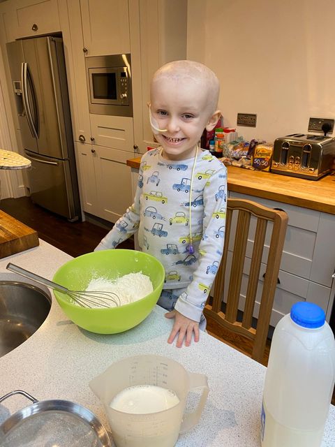 Zac Staples after his high dose chemotherapy (The Brain Tumour Charity/PA)