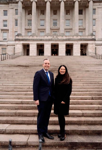 Education Minister Paul Givan with Local Women Magazine Editor Kim Kelly