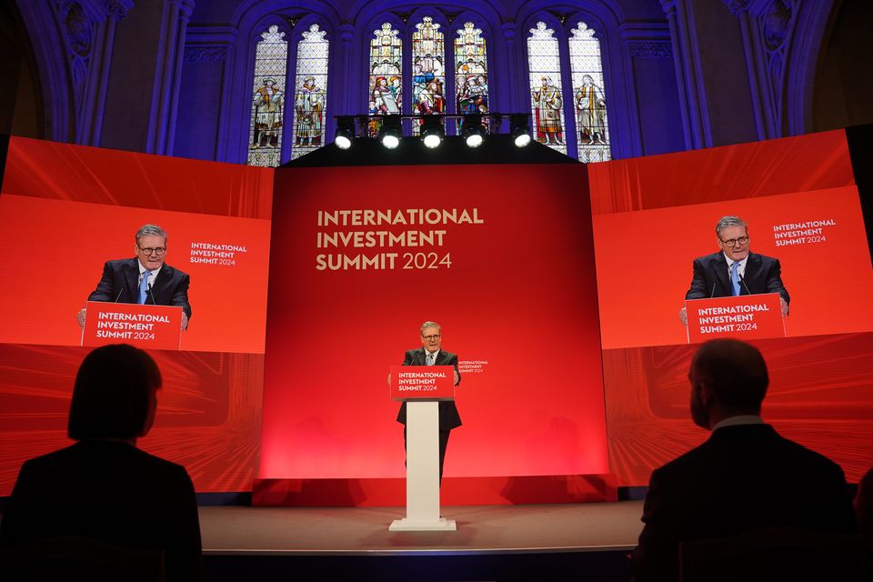 Earlier, Sir Keir Starmer rolled out the red carpet for chief executives at the summit (Jonathan Brady/PA)