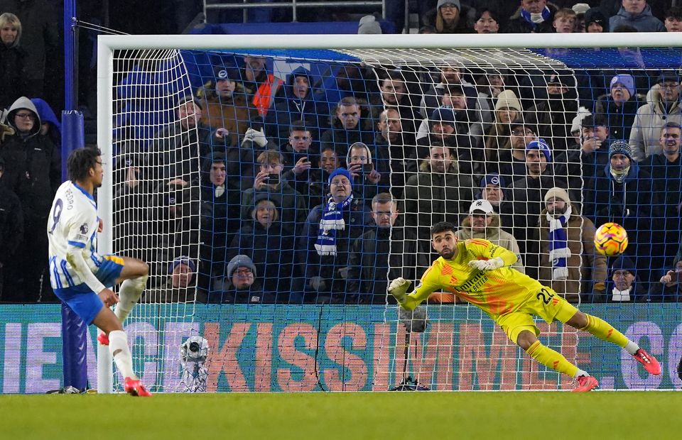 Joao Pedro scores from the spot (Jonathan Brady/PA)