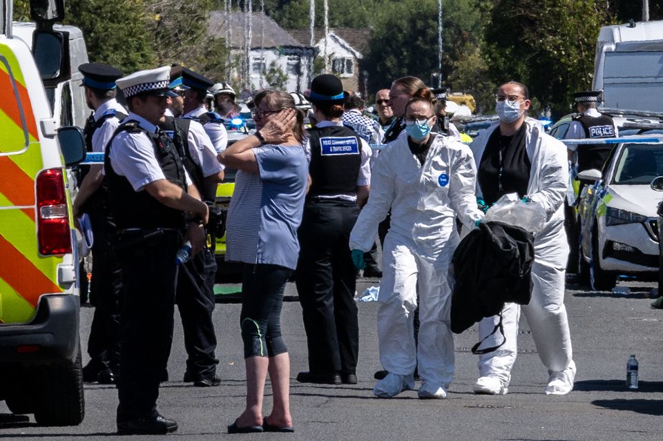 Police in Hart Street, Southport, Merseyside (James Speakman/PA)