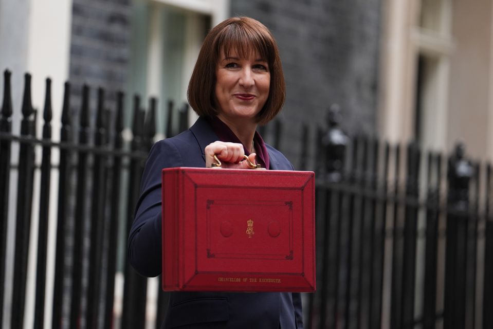 Chancellor of the Exchequer Rachel Reeves with her ministerial red box before delivering her Budget (Jordan Pettitt/PA) 