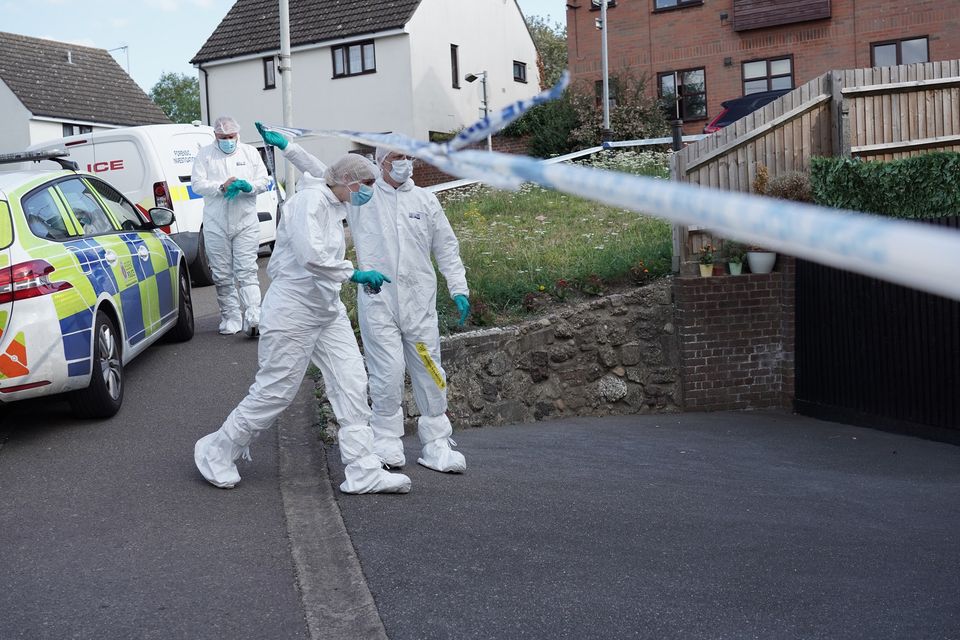 Forensic officers at the property in Pump Hill, Great Baddow (Essex Police/PA)