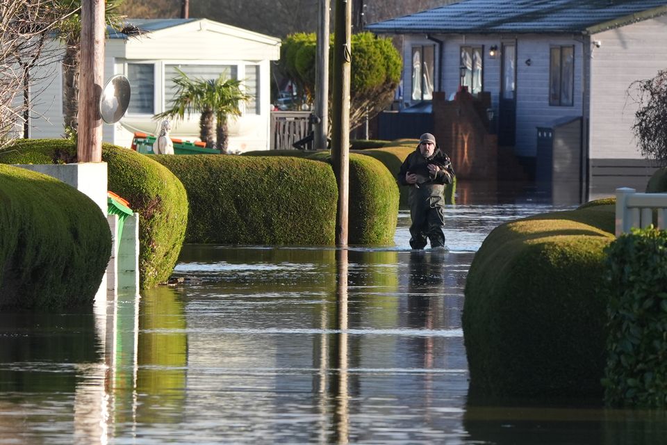 The Little Venice caravan park in Yalding, Kent, was surrounded by flood water (Gareth Fuller/PA)