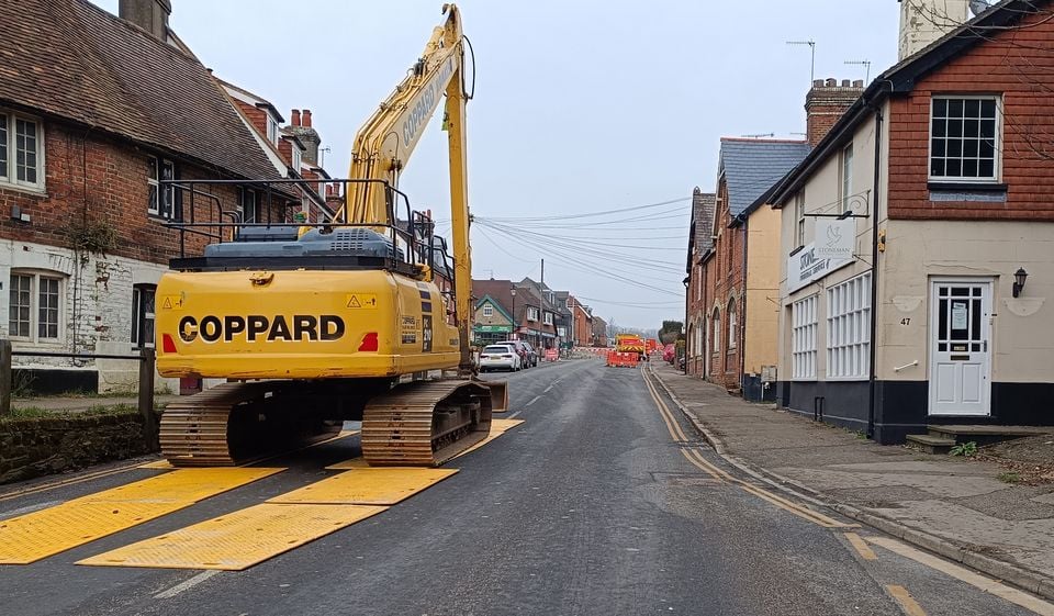 Heavy machinery has been moved to the site to deal with the sinkhole (Eddie Hayton/PA)