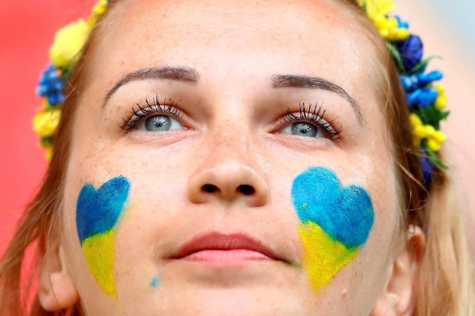 An Ukraine fan is seen prior to the UEFA EURO 2016 Group C match between Germany and Ukraine at Stade Pierre-Mauroy on June 12, 2016 in Lille, France.  (Photo by Clive Mason/Getty Images)
