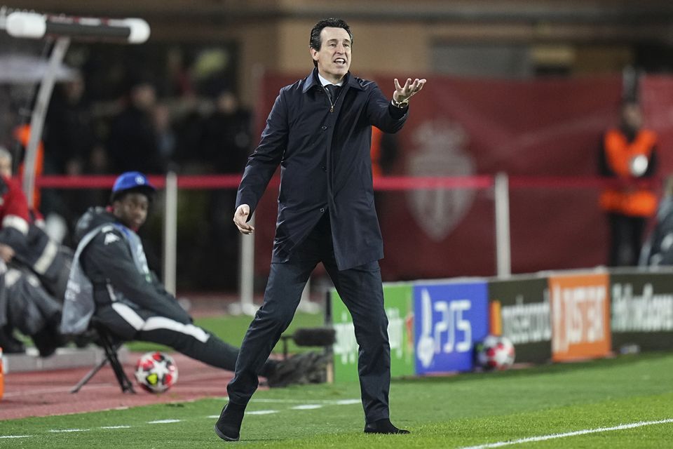 Unai Emery’s side play Celtic next week in their last match (Laurent Cipriani/AP)