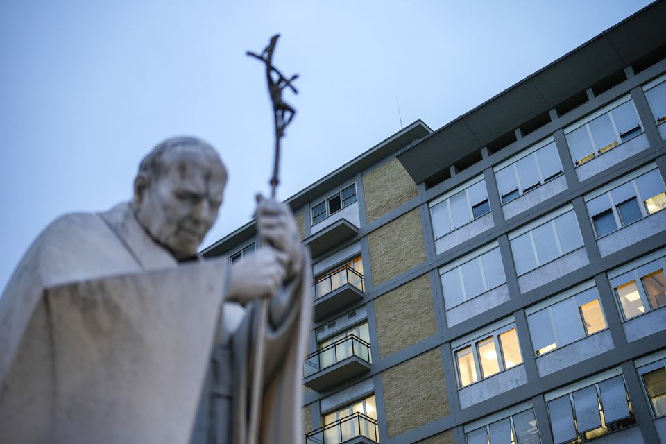 The Pope is at the Polyclinic in Rome (Gregorio Borgia/AP)