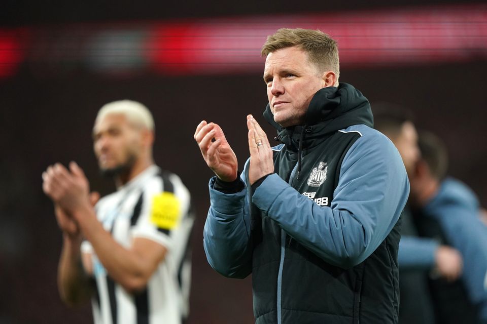 Eddie Howe is aiming to take Newcastle back to Wembley (Owen Humphreys/PA)