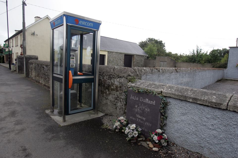 The phone box where missing person Jo Jo Dullard was before she went missing in the village of Moone in Co Kildare, November 1995. Photo: RollingNews.ie