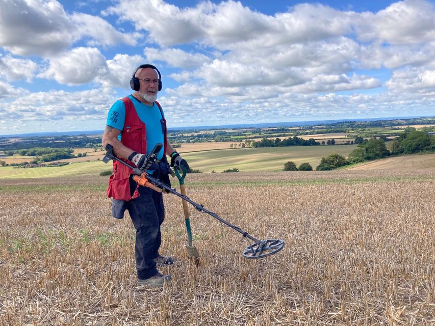 Retired builder Paul Capewell had been visiting the same field in Little Gransden, Cambridgeshire, with his metal detector for more than 20 years before making the find (Paul Capewell/PA)