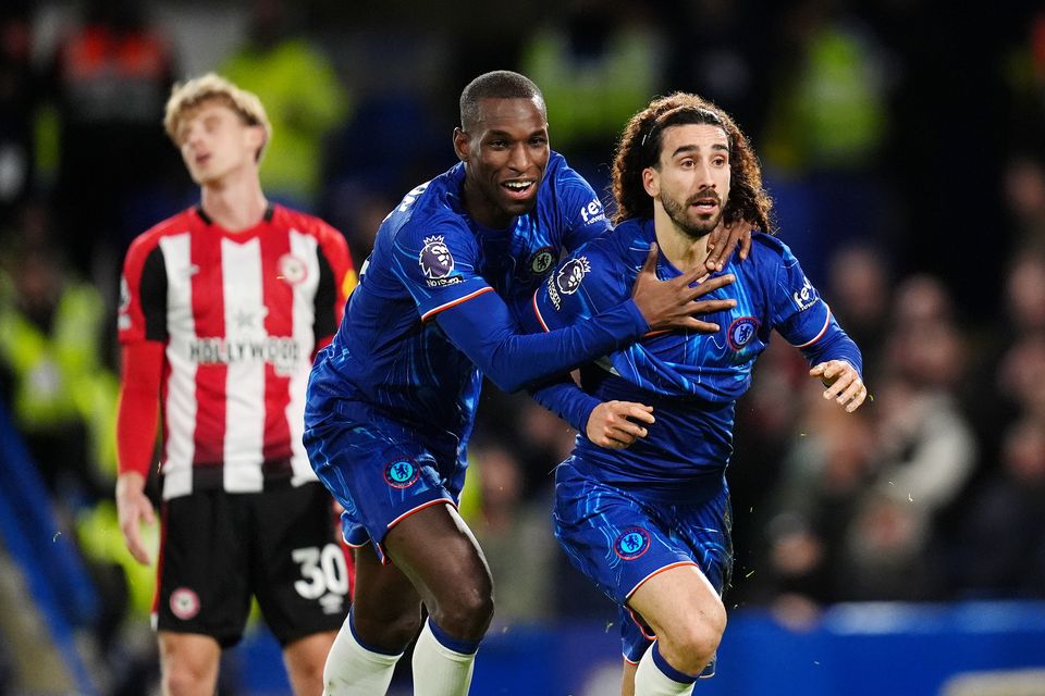 Marc Cucurella (right) opened the scoring against Brentford (John Walton/PA)